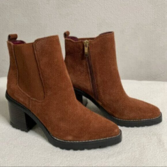 Franco Sarto Women's L -Trent Ankle Boots Side Zip Chunky High Heel Casual Boots - Picture 6 of 10